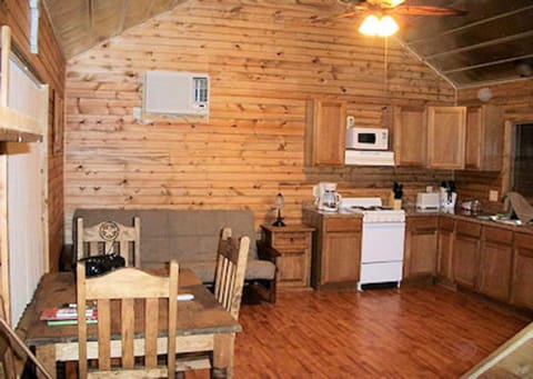 Full-size fridge, microwave, oven, stovetop