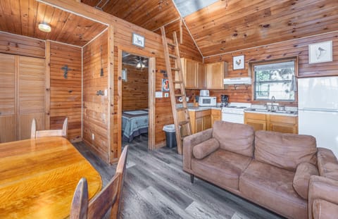 Rocky Top Cabin, Pet Friendly | Private kitchen | Full-size fridge, microwave, oven, stovetop