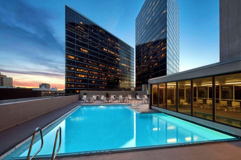 Indoor pool, outdoor pool, sun loungers