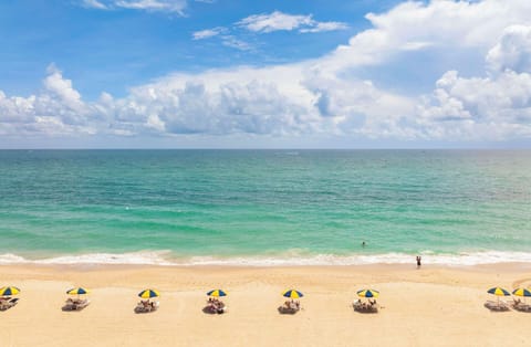 Private beach, white sand, beach cabanas, sun loungers