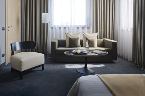 Hypo-allergenic bedding, down comforters, minibar, in-room safe