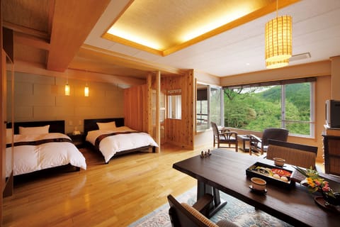 Japanese Style Twin Room with Hot Spring Bath, Non Smoking - 318 | Minibar, in-room safe, desk, free WiFi