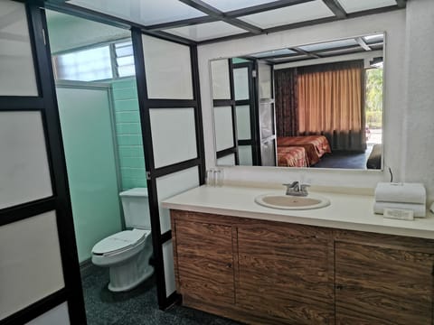 Standard Room, 2 Double Beds | Bathroom | Shower, towels