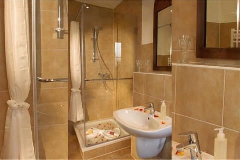 Comfort Double Room, 1 King Bed | Bathroom | Shower, hair dryer, towels