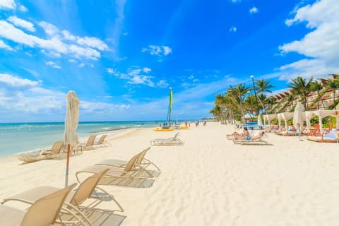 On the beach, white sand, free beach shuttle, free beach cabanas