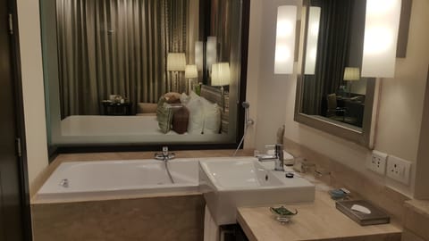 Business Room | Bathroom | Free toiletries, hair dryer, bathrobes, slippers