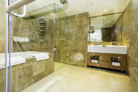 Premium Executive Suite | Bathroom | Combined shower/tub, jetted tub, free toiletries, hair dryer