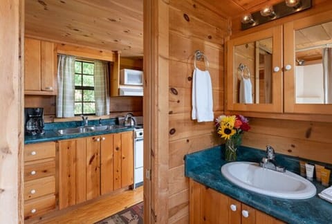 Cabin | Bathroom | Free toiletries, hair dryer, bathrobes, towels