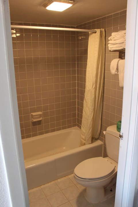 Bathtub, free toiletries, hair dryer, towels