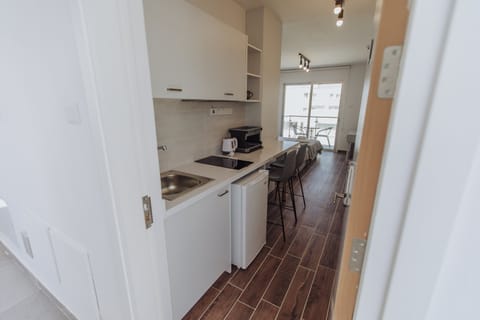 Deluxe Studio | Private kitchen | Fridge, stovetop, coffee/tea maker, electric kettle