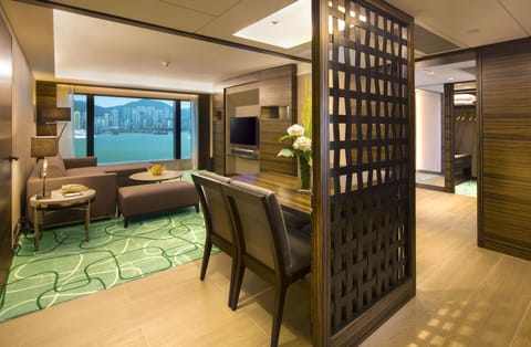 Deluxe Harbour View Suite with Club Lounge Access | Living room | 42-inch LCD TV with satellite channels, TV, pay movies