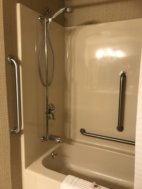 Room, 1 King Bed, Accessible, Non Smoking | Bathroom shower