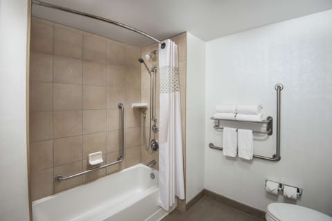 Standard Room, 2 Queen Beds, Accessible, Non Smoking | Bathroom | Shower, free toiletries, hair dryer, towels