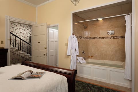 Room, Private Bathroom (English Library) | Bathroom | Combined shower/tub, deep soaking tub, hydromassage showerhead