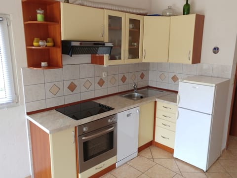 Apartment, 2 Bedrooms, Sea View (A4) | Private kitchen | Fridge, stovetop, coffee/tea maker, electric kettle