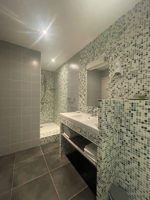 Standard Quadruple Room | Bathroom | Hair dryer, towels, soap, shampoo