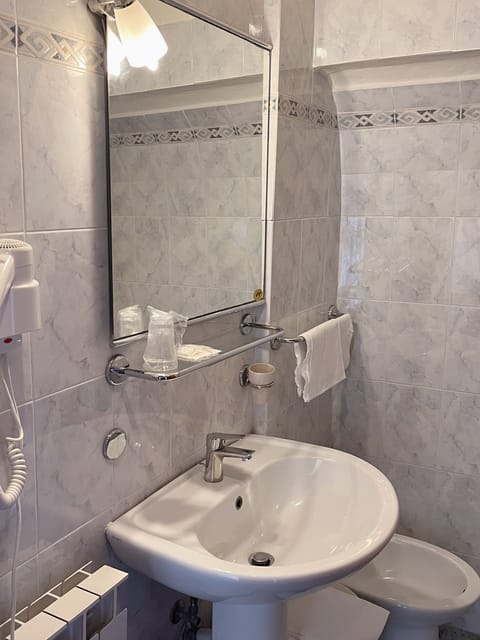 Shower, free toiletries, hair dryer, bidet