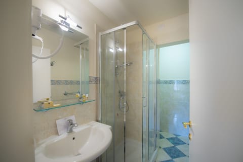 Shower, free toiletries, hair dryer, bidet