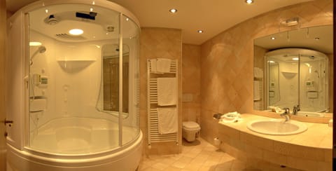 Family Room | Bathroom | Hair dryer, bathrobes, slippers, bidet