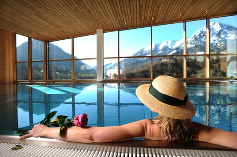 Indoor pool, outdoor pool, sun loungers