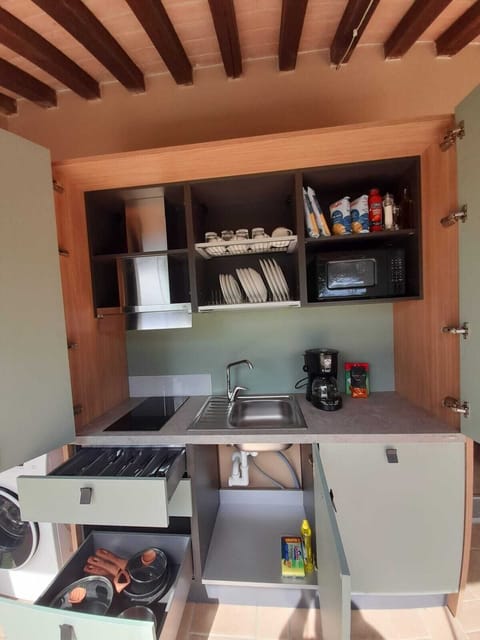 Standard Apartment | Private kitchen | Fridge, microwave, stovetop