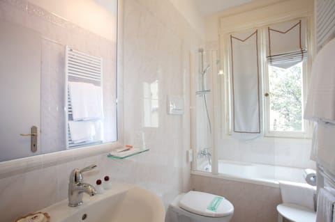 Free toiletries, hair dryer, bidet, towels