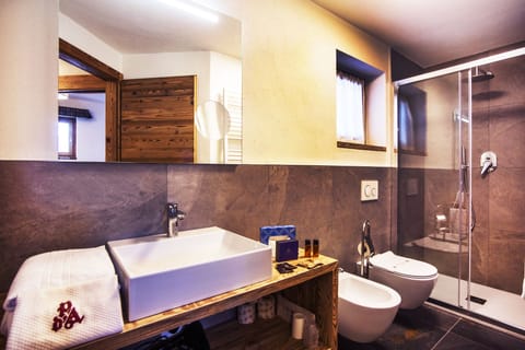 Suite | Bathroom | Shower, free toiletries, hair dryer, bidet