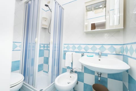 Double Room | Bathroom | Shower, hair dryer, towels, soap