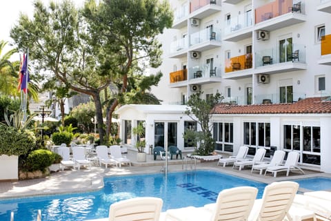 Seasonal outdoor pool, sun loungers