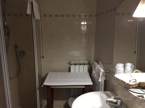 Shower, free toiletries, hair dryer, bidet