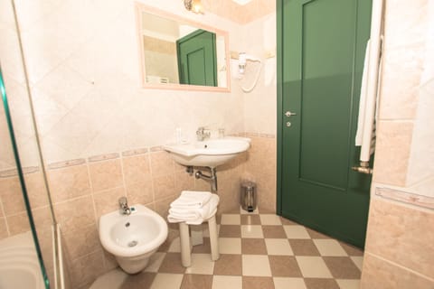 Free toiletries, hair dryer, bidet, towels