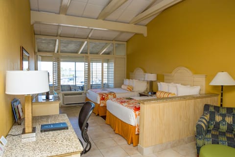 Suite, 2 Queen Beds, Balcony, Bay View | Pillowtop beds, minibar, in-room safe, desk