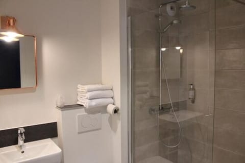 Family Room | Bathroom | Shower, rainfall showerhead, free toiletries, hair dryer