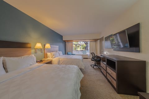 Standard Room, 2 Double Beds, Pool View | In-room safe, desk, blackout drapes, iron/ironing board