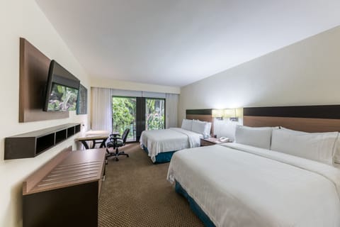 Standard Room, 2 Double Beds, Pool View | In-room safe, desk, blackout drapes, iron/ironing board