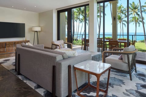 Two Bedroom Ocean Front Villa | Premium bedding, down comforters, free minibar items, in-room safe