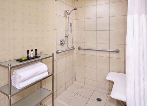 Suite, Accessible, Non Smoking | Bathroom | Combined shower/tub, free toiletries, hair dryer, bathrobes