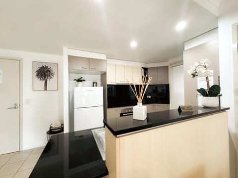 One Bedroom Apartment | Private kitchen | Fridge, microwave, oven, stovetop