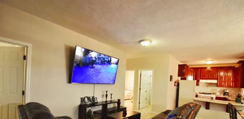 Luxury Apartment, 3 Bedrooms, City View | Living area | 75-inch Smart TV with satellite channels, TV, Netflix