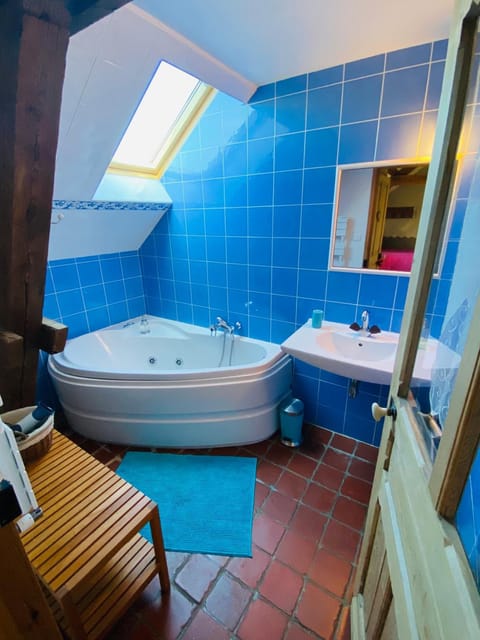 Jetted tub, free toiletries, hair dryer, towels