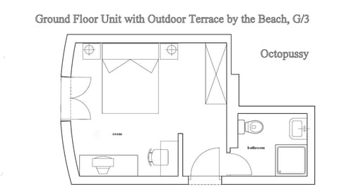 Octopus. Double Room with Sea View Terrace | Floor plan