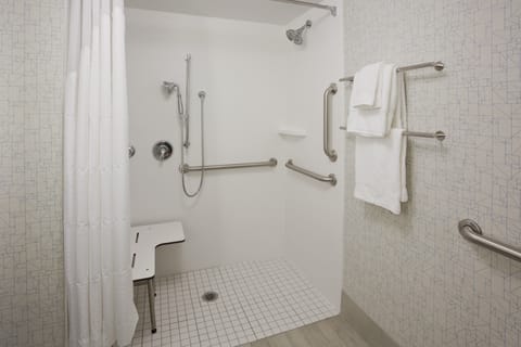 Standard Room, 1 King Bed, Accessible (Mobility, Roll-In Shower) | Bathroom | Free toiletries, hair dryer, towels, soap