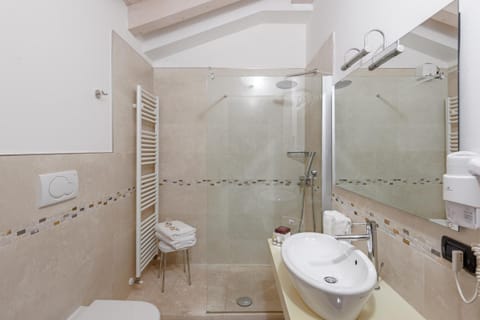 Hair dryer, bidet, towels