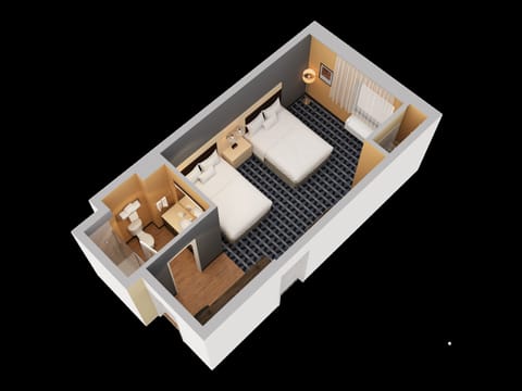 Studio, 2 Queen Beds | Floor plan