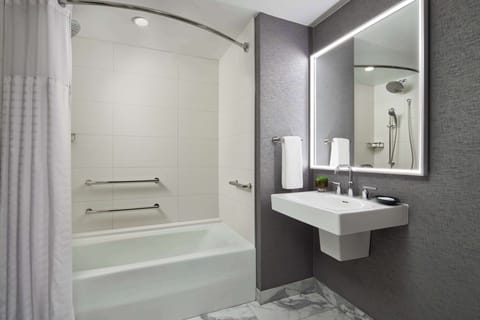 Room, 2 Double Beds, Accessible, Bathtub | Bathroom | Designer toiletries, hair dryer, towels, soap