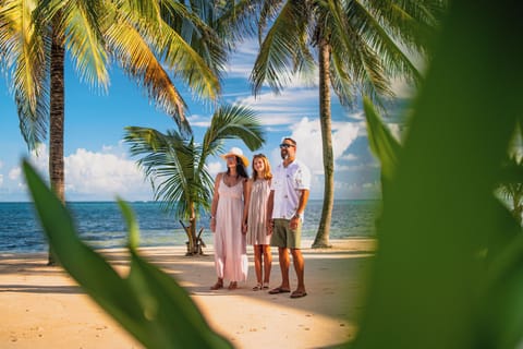 On the beach, beach towels