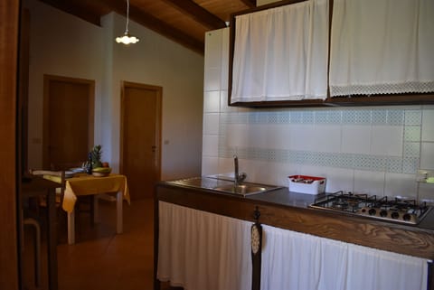 Comfort Apartment, 1 Bedroom, Patio (Margherita) | Private kitchen | Fridge, oven, stovetop, cookware/dishes/utensils