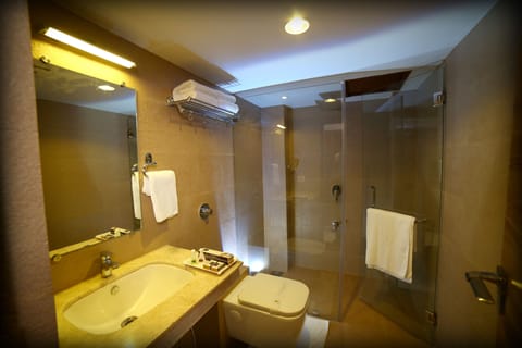 Standard Double Room | Bathroom | Shower, slippers, towels