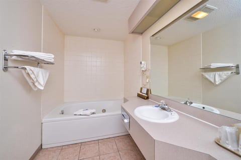 Combined shower/tub, free toiletries, hair dryer, towels