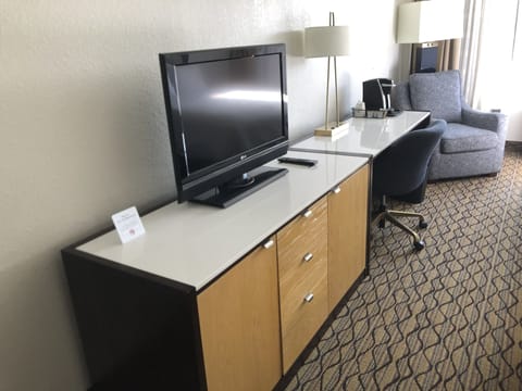 In-room safe, desk, laptop workspace, blackout drapes